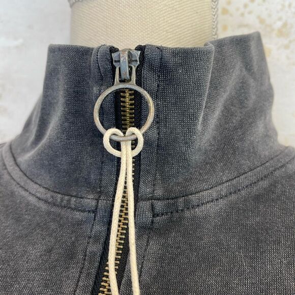 BLANK NYC long sleeve 1/2 zip women’s top sweatshirt gray (nwt) - Picture 3 of 9